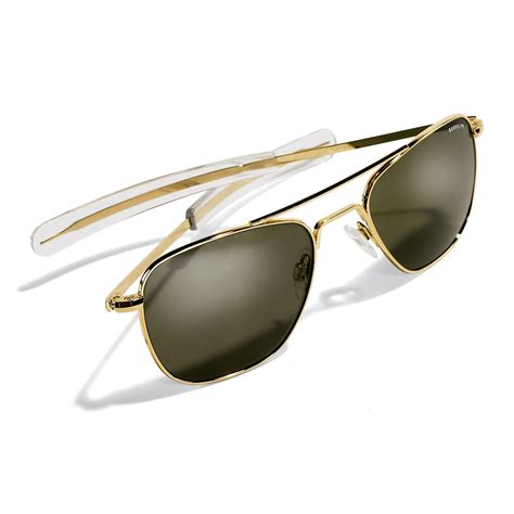 military aviator sunglasses side view.